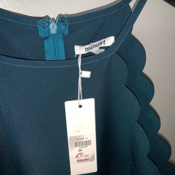 MINUET fitted teal dress! NWT! Size L - Picture 4 of 4